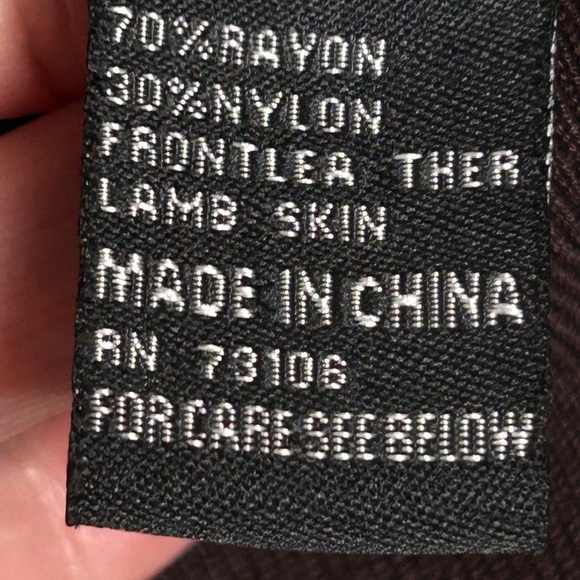 Michael Simon chocolate Brown Lamb Leather/Sweater Long Sleeve Jacket Ruffle S - Picture 12 of 13